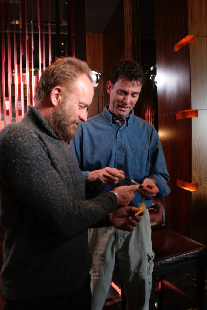 Photo Gallery - Getting an autograph from Sting while working sound for ABC's Nightline