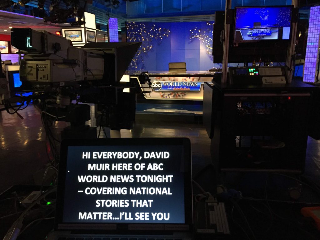 Teleprompter in NYC for ABC TV