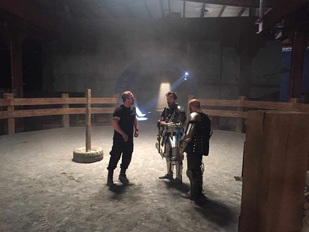 Behind the scenes shot of History Channel's Knight Fight set in Bethlehem, PA