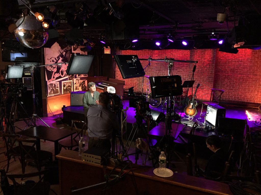 Behind the scenes of a Robbie Robertson interview at Iridium in New York City
