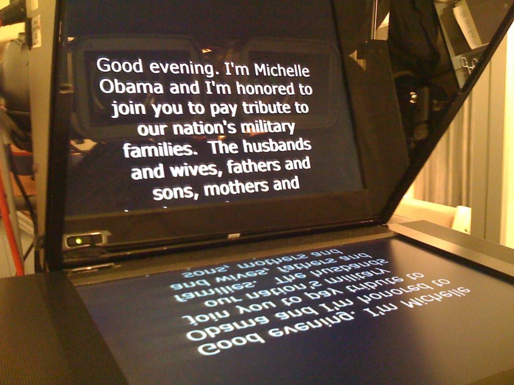 Teleprompter for awards show video