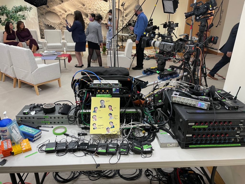 NYC sound mixer Larry Katenbach's setup for recording South Korean President Moon and BTS