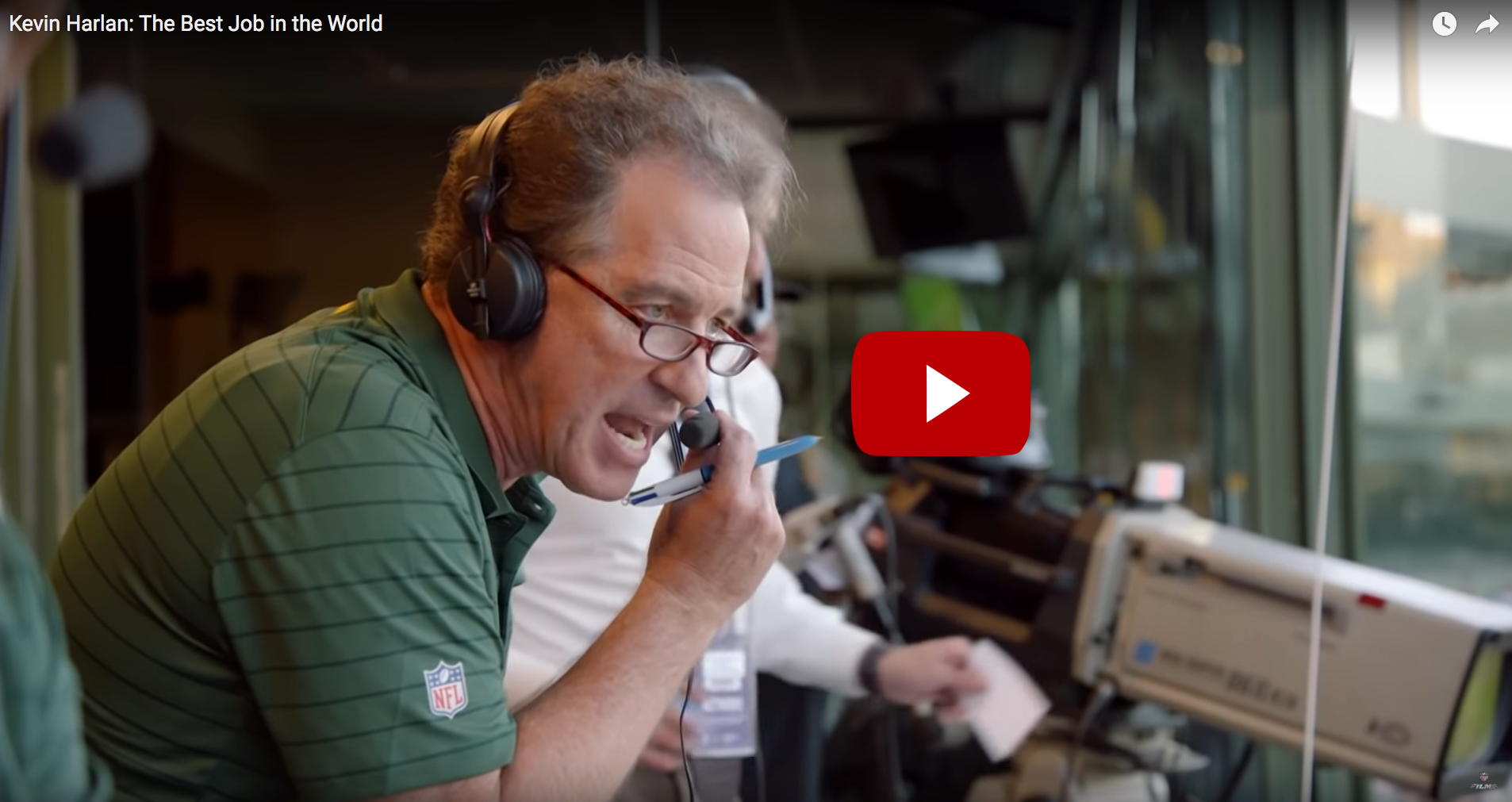 NFL Films story on sportscaster Kevin Harlan with sound recorded by sound mixer Larry Kaltenbach