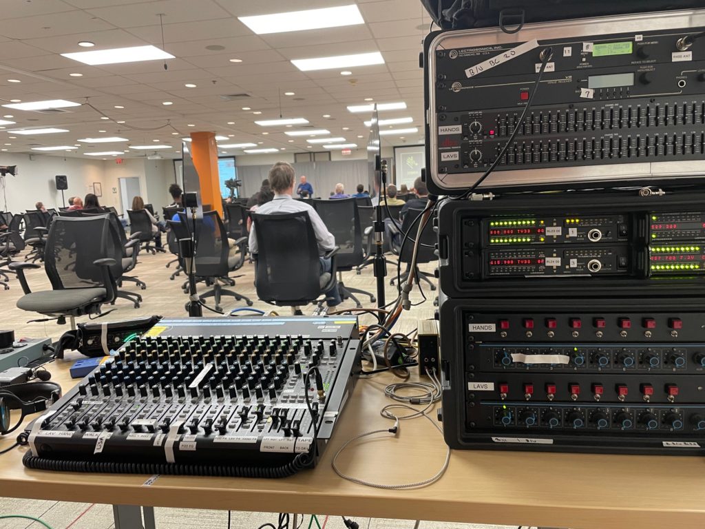 Sound system with PA for corporate meeting in at Zebra Technologies in Holtsville, NY