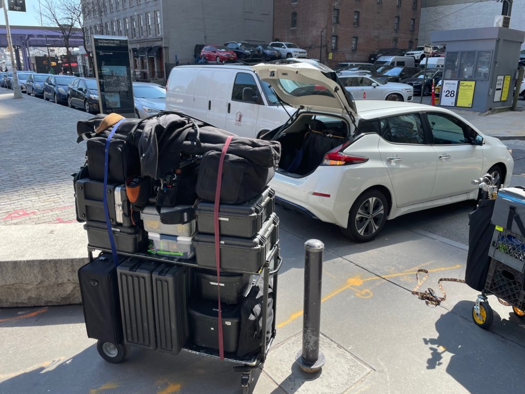 Larry Kaltenbach's location sound equipment for a corporate meeting in New York City