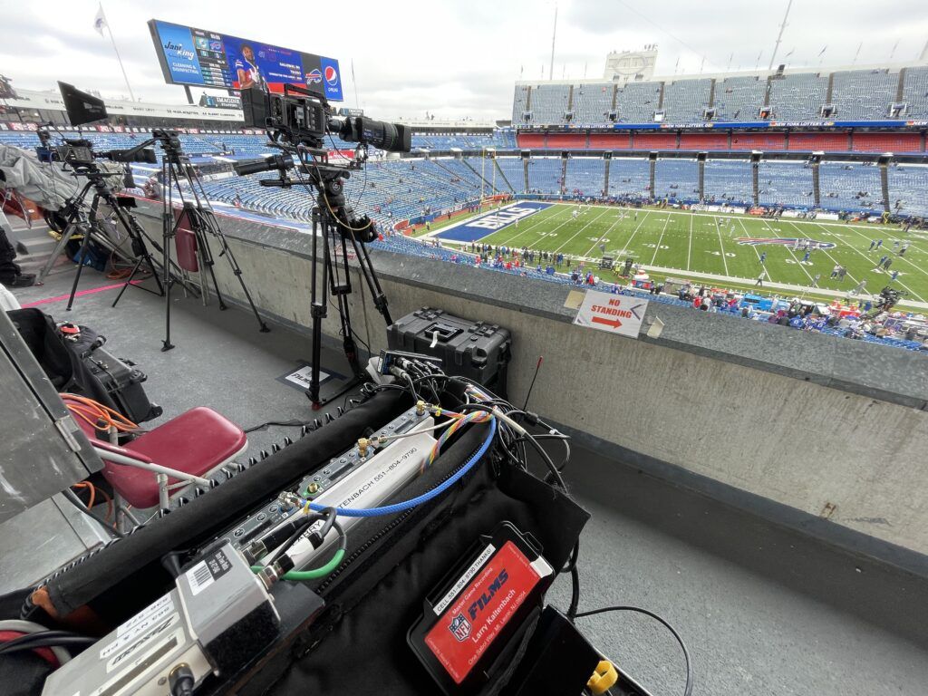 Equipment used for sound recording for NFL Films during Buffalo Bills game in Buffalo, NY